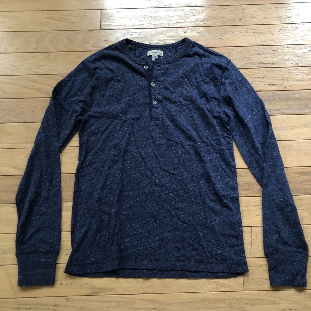 NWT J. Crew Marbled Blue L/S Henley SZ Small Slim